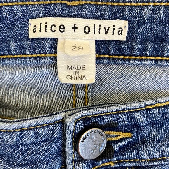 Alice + Olivia Sz 29 Joana Paint Splatter Skinny Jeans Stretch Pockets Zipper - Picture 4 of 16